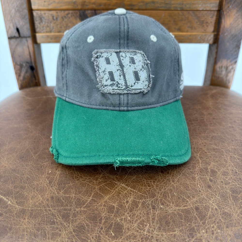 Chase Authentics Dale Earnhardt Jr 88 Nascar Hat OSFM Grey Green Good Distressed